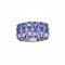 APP: 2.2k Fine Jewelry 2.91CT Oval Cut Tanzanite And White Topaz Over Sterling Silver Ring