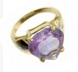 14 kt. Yellow and White Gold, 7.77CT Amethyst Ring