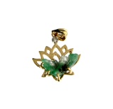 APP: 1k Fine Jewelry 14 KT Gold, 2.13CT Carved Emerald And Diamond Pendant