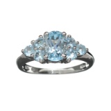 APP: 1.2k Fine Jewelry 2.37CT Light Blue Topaz And Platinum Over Sterling Silver Ring