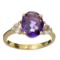 APP: 0.9k 14 kt. Gold, 1.33CT Oval Cut Amethyst And White Sapphire Ring