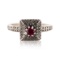 APP: 0.9k *0.33ct Ruby and 0.38ctw Diamond Silver Ring (Vault_R9_23855)