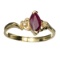 APP: 0.8k 14 kt. Gold, 0.70CT Marquise Cut Ruby And White Sapphire Ring