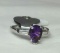 *Fine Jewelry 1.20CT Amethyst And 0.25CT Diamond Platinum Ring (FJ F375)