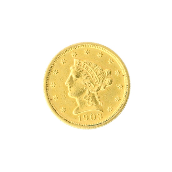 Extremely Rare 1903 $2.50 U.S. Liberty Head Gold Coin