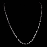 *Fine Jewelry 14 KT White Gold, 3.3GR, 18'' Corrugated Oval Chain (GL 3.3-10)