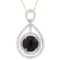 APP: 2k *12.34ct Amethyst and 2.23ctw White Sapphire Silver Pendant/Necklace (Vault_R9_8450)