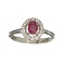 APP: 1.2k Fine Jewelry 0.50CT Ruby And Colorless Topaz Platinum Over Sterling Silver Ring
