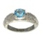APP: 0.5k Fine Jewelry Designer Sebastian, 1.20CT Round Blue Topaz And Sterling Silver Ring