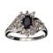 Fine Jewelry Designer Sebastian 1.00CT Blue Sapphire And Topaz  Platinum Over Sterling Silver Ring