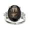 APP: 0.7k Fine Jewelry Designer Sebastian, 7.93CT Smoky Quartz And White Topaz Sterling Silver Ring