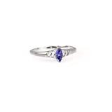 APP: 0.6k Fine Jewelry Designer Sebastian 0.25CT Marquise Cut Tanzanite And Sterling Silver Ring