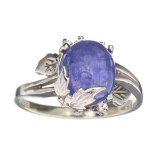 APP: 0.6k Fine Jewelry Designer Sebastian, 3.66CT Tanzanite And White Topaz Sterling Silver Ring