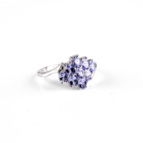 APP: 1.9k Fine Jewelry 1.80CT Oval Cut Tanzanite And Platinum Over Sterling Silver Ring