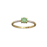 APP: 0.6k Fine Jewelry 14 KT Gold, 0.21CT Green Emerald And Diamond Ring
