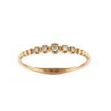 Beautiful 18K Rose Gold 0.06CT Round Cut Diamond Ring