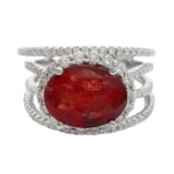 APP: 25.3k *3.81ct UNHEATED Ruby and 0.77ctw Diamond 18KT White Gold Ring (Vault_R9_4751)