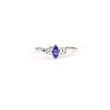 APP: 0.8k Fine Jewelry 0.35CT Marquise Cut Tanzanite And Platinum Over Sterling Silver Ring