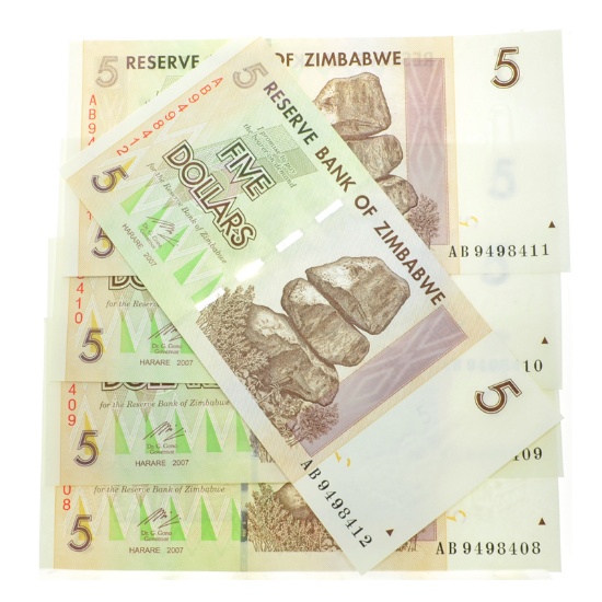 $5 Zimbabwe Elephant Note