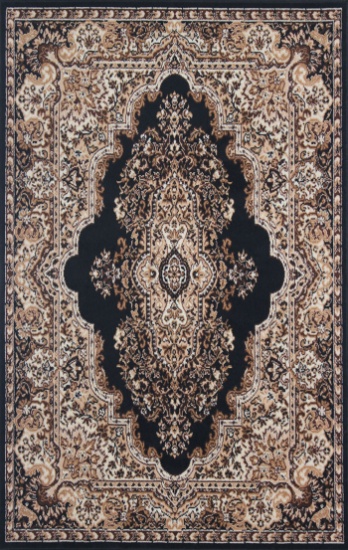 Gorgeous 5x8 Emirates (1513) Black Rug  Plush, High Quality Made in Turkey (No Rugs Sold Out Of Coun