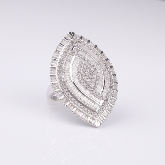 APP: 3.4k 2.00CT Mixed Cut Diamond And Rhodium Over Sterling Silver Ring