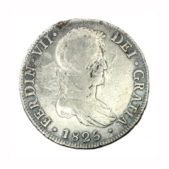 Rare 1825 Eight Reales American First Silver Dollar Coin