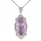 APP: 3.4k 18.64ct Amethyst and 3.50ctw White Sapphire 925 Silver Silver Pendant/Silver Necklace (Vau