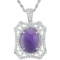 APP: 1.8k 9.48ct Amethyst and 1.49ctw Sapphire Silver Pendant/Silver Necklace (Vault_R10_8515)