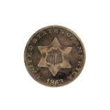 1853 Silver Three-Cent Coin