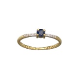 APP: 0.6k Fine Jewelry 14 KT Gold, 0.23CT Blue Sapphire And Diamond Ring