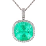 APP: 147.9k 24.81ct Emerald and 1.05ctw Diamond Platinum Pendant/Necklace (GIA CERTIFIED) (Vault_R10