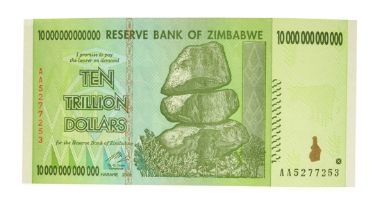 10 Trillion Dollar Zimbabwe Note