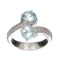 APP: 0.5k Fine Jewelry 2.10CT Round Cut Blue Topaz And Sterling Silver Ring
