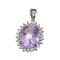 APP: 0.6k Fine Jewelry 3.40CT Purple Amethyst And White Sapphire Sterling Silver Pendant