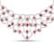 APP: 5.6k 30.6 Pear Cut Ruby and White Diamond .925 Sterling Silver Necklace -Radiant Piece! (Vault_