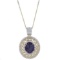 APP: 1k 11.80ct Purple Sapphire and 1.57ctw White Sapphire Silver Pendant (Vault_R10_41637)