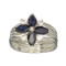 APP: 1k Fine Jewelry Designer Sebastian, 1.88CT Sapphire And White Topaz Sterling Silver Ring
