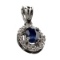 APP: 1.3k 0.75CT Oval Cut Blue Sapphire And Platinum Over Sterling Silver Pendant