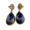 APP: 1.5k 28.50CT Blue Sapphire And Topaz Gold Over Sterling Silver Earrings