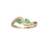 APP: 0.7k Fine Jewelry, Designer Sebastian 14KT. Gold, 0.24CT Emerald And Diamond Ring
