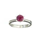 APP: 1.4k Fine Jewelry Designer Sebastian 1.00CT Round Cut Ruby And Sterling Silver Ring