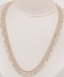 *Fine Jewelry 14KT. White/Yellow Gold, 18'' Fancy Lace Style Necklace (FJ F323)