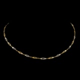 *Fine Jewelry 14KT. White and Yellow Gold Infinity Link 1.8GM. 18'' Chain Necklace
