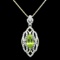 APP: 1.2k 1.99ct Peridot and 0.69ctw  White Topaz Silver Silver Pendant/Silver Necklace (Vault_R10_1