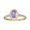 Designer Sebastian 14KT. Gold 0.50CT Oval Cut Tanzanite and 0.06CT Round Brilliant Cut Diamond Ring