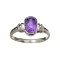 APP: 0.7k Fine Jewelry 1.20CT Oval Cut Amethyst Quartz And Platinum Over Sterling Silver Ring