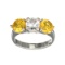 Fine Jewelry Designer Sebastian 2.58CT Round Cut Citrine And White Topaz Sterling Silver Ring