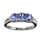 APP: 1.6k 1.25CT Tanzanite And Colorless Quartz Platinum Over Sterling Silver Ring