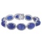 APP: 12.2k 75.00ctw Tanzanite and 3.10ctw White Topaz Silver Bracelet (Vault_R10_13856)