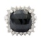 APP: 8.8k 7.22ct Fancy Black and 0.69ctw White Diamond 14KT.T White Gold Ring (Vault_R10_11237)